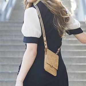 Zanj Cellphone Purse with Thin Kariba Strap Cream